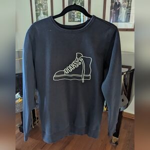 French Connection Navy Blue Crewneck Sweater with Sneaker Graphic